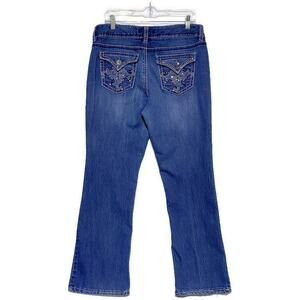 Nine West Blue Jeans Women's Size 12 Denim With Embellished Back Pockets